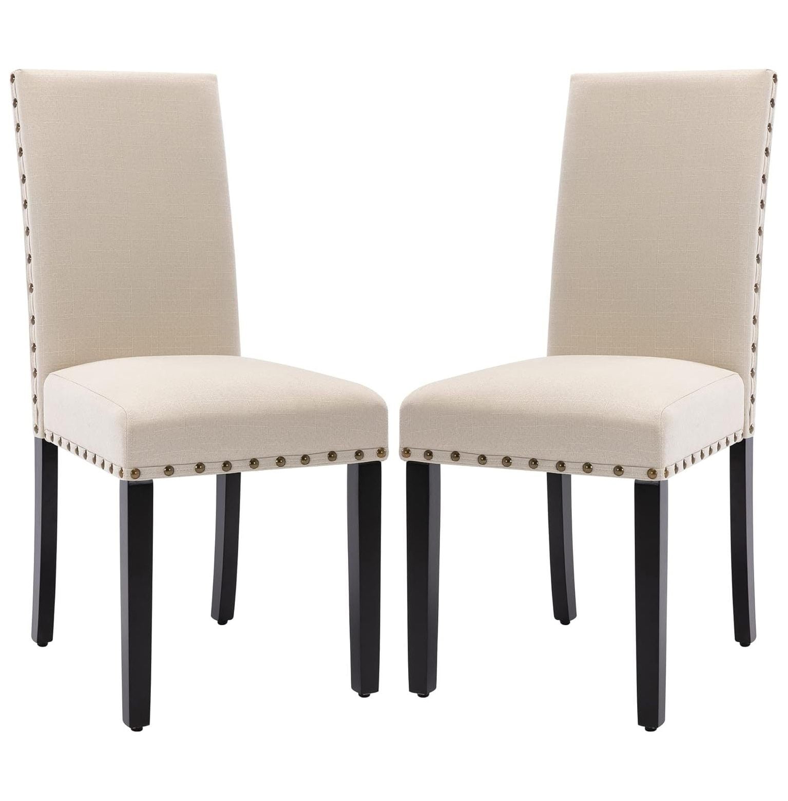 GnHoCh Upholstered Dining Chairs with Nailhead Trim,Set of 2 Fabric