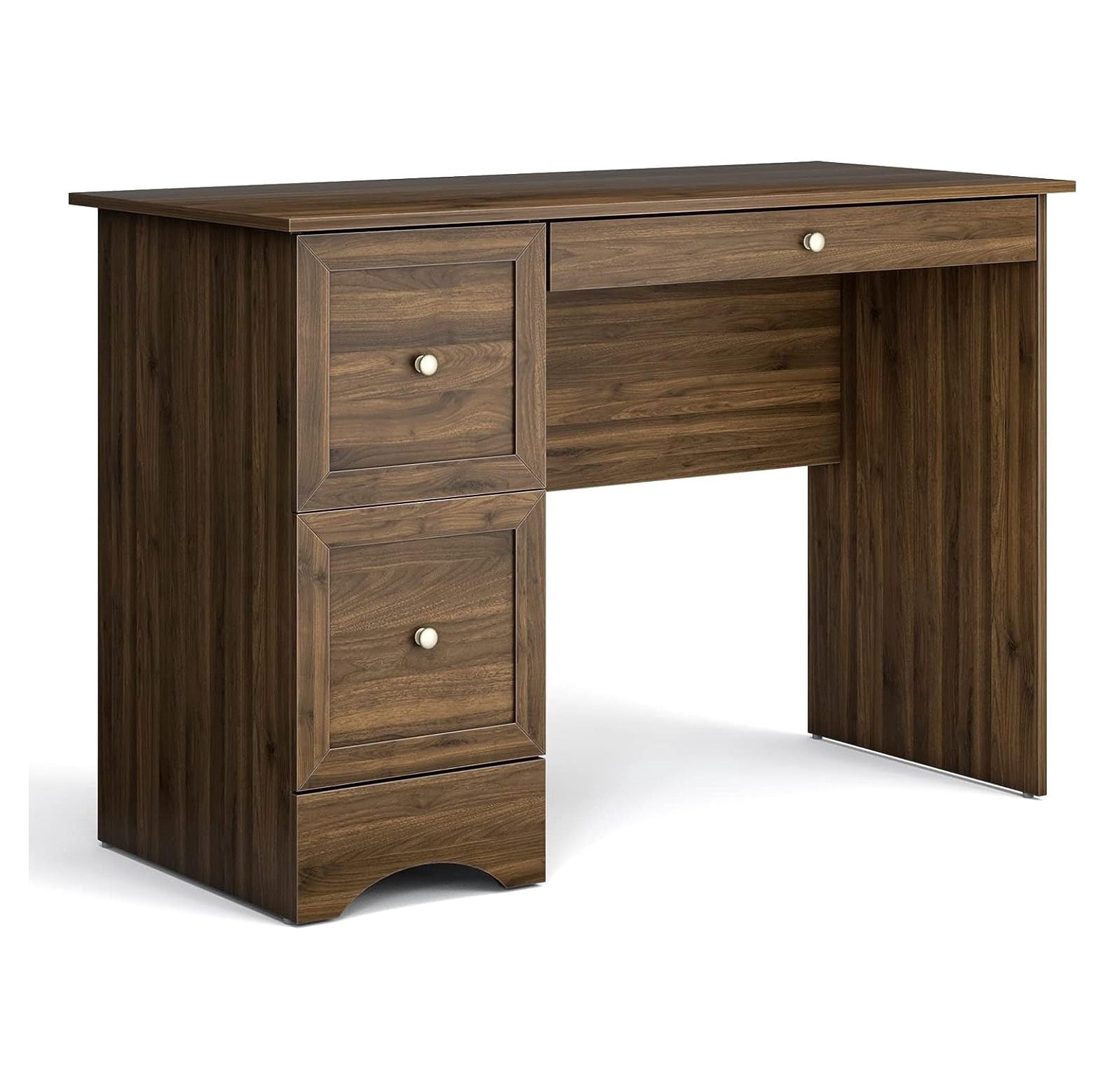 GnHoCh Vintage Computer Desk with Drawers, Wooden PC Desk with Keyboard