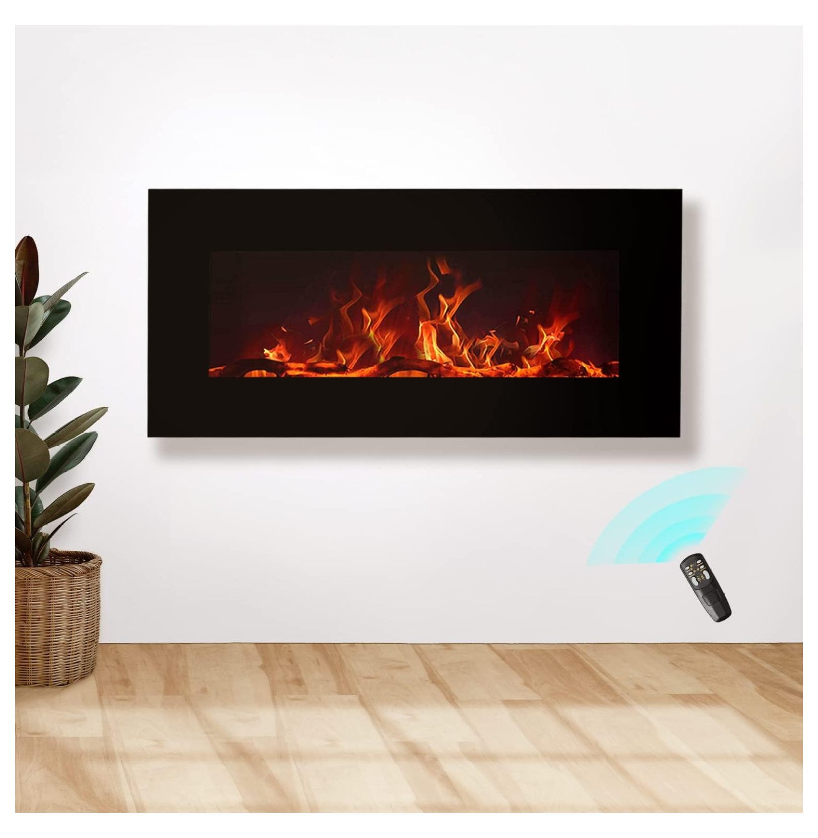 GnHoCh Wall Mounted Electric Fireplace, 34Inch Wide Flat Screen