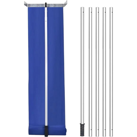 GnL Recsports 20 Feet Aluminum Snow Rake, with 17' Snow Slide, 5 Extension Tubes & Anti-Skid Handle, Telescoping Snow Removal Tool for Removing Snow, Leaves, Debris