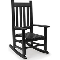 GnL Recsports Child's Wood Porch Rocker - Perfect for Indoor or Outdoor All Weather Porch Rocker for Garden,Lawn,Balcony,Backyard and Patio Porch Rocker Use - Suitable for 6-10 Years Old(Blcak)