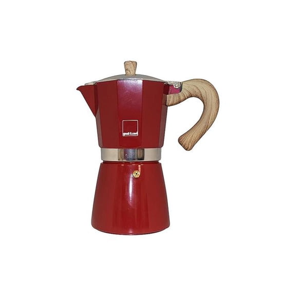 Gnali & Zani  9 Cup Espresso Maker with Induction Bottom, Red