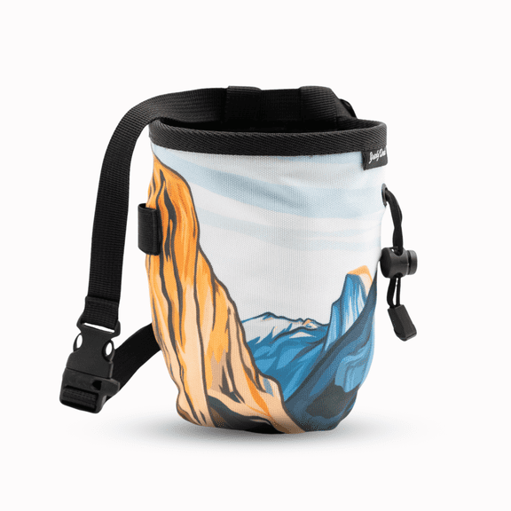 Gnarly Dood Chalk Bag with Single Zipper Pocket for Climbing & Training, Yosemite Rock