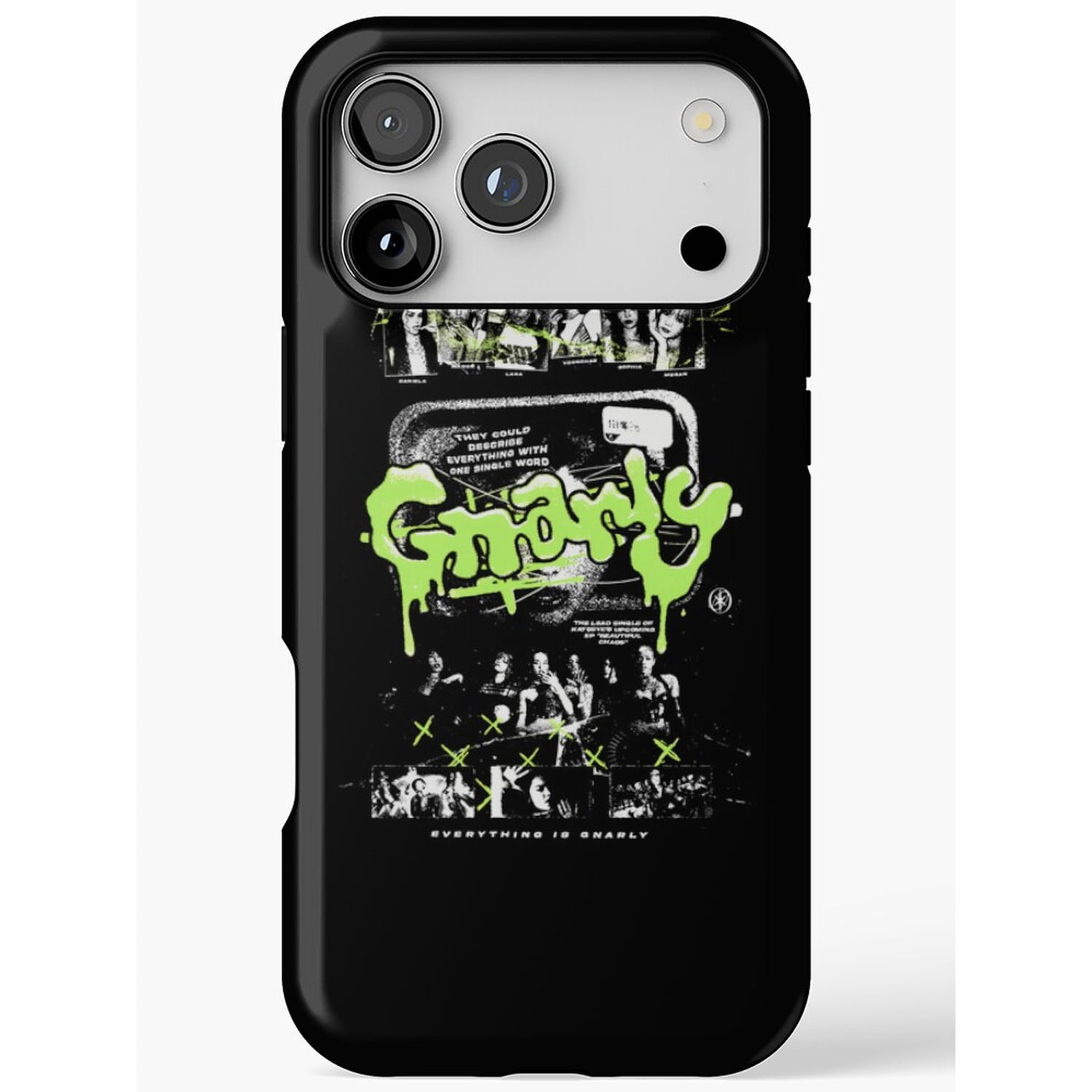 Green Collage Design Gnarly Graffiti Photo Collage Tough Case for Apple iPhone, Black, White ...