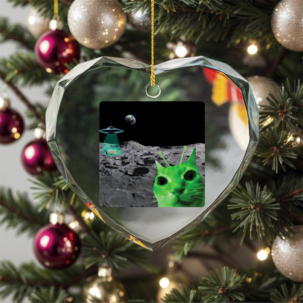 Gnarp Alien Cat Brainrot Kitten Cat Ornament, Home Decor, Crystal Glass ...
