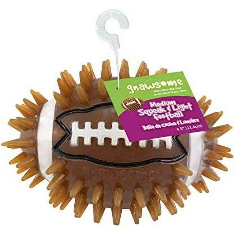 Gnawsome 4.5 Spiky Squeak Light Football for Dogs Durable Rubber Bouncy Puppy Fetch Chew Toy for Your Pet Colors Will Vary Walmart