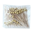 thumbnail image 1 of Gnmfd 100 PCS Disposable Wooden Golden Skewers Love Star Fruit Appetizer Party Picks BBQ Cocktail Decoration Table Food Serving Accessories, 1 of 1
