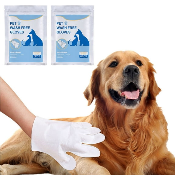 Gnmfd 12PC Disposable Pet Gloves, Bathing, Cleaning, Grooming, Massage for Cats and Dogs, Easy to Use, Portable, Hair Removal, Outdoor or Indoor Pet Care Supplies