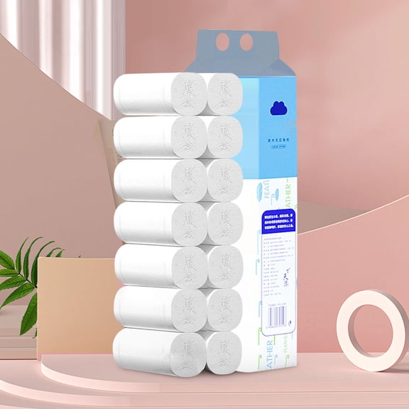 Gnmfd 14 Rolls 4-Layer Toilet Paper Pack, Soft Durable Absorbent Bathroom Tissue, Multipurpose Kitchen Hand Towels for Family Business Use