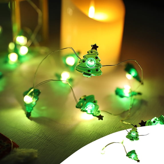 Gnmfd 16.4ft LED Xmas Tree String Lights Battery Operated Christmas Lights Indoor Outdoor Fairy Lights Decorative for Home Fireplace Table Window Mantel Party Bedroom Holiday Lighting