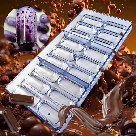 Gnmfd 18-Chain Oval Chocolate Mold, DIY Plastic Baking Mold for Chocolates Jelly Pudding Candy Crafting, Easy Demoulding Reusable Kitchen Tools for Home Baking Desserts Gifts