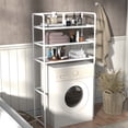 thumbnail image 1 of Gnmfd 2-Layer Stainless Steel Over Toilet Bathroom Storage Rack for Toiletries Towels Hair Dryers Plants Multi-Purpose Organizer Shelf for Bathroom Laundry Room Balcony Storage Shelf, 1 of 6