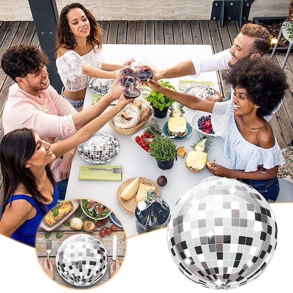 Gnmfd 20Pcs Disposable Shining 7-Inch Party Plates, Wedding Birthday Themed Tableware, Retro 70s Celebration Plates for Party Favors Table Decor, Food Serving Entertainment Essentials