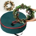 thumbnail image 1 of Gnmfd 24 Inch Christmas Wreath Storage Bag with Handle Large Durable Oxford Polyester Holiday Wreath Storage Box Organizer for Seasonal Decorations Storage Rack Storage Cabinet Storage Shelf, 1 of 6