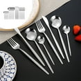 thumbnail image 1 of Gnmfd 24 Piece Stainless Steel Cutlery Set Hammered Design, Flatware Silverware Tableware with Knife Fork Spoon for Home Restaurant Party, 1 of 6