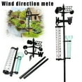 thumbnail image 1 of Gnmfd 3 in 1 Outdoor Weather Station Rain Gauge Temperature Wind Direction Meter Weather Monitoring Device Decorative Garden Rainfall Measurement Tool for Yard Patio Lawn Home Decor, 1 of 5