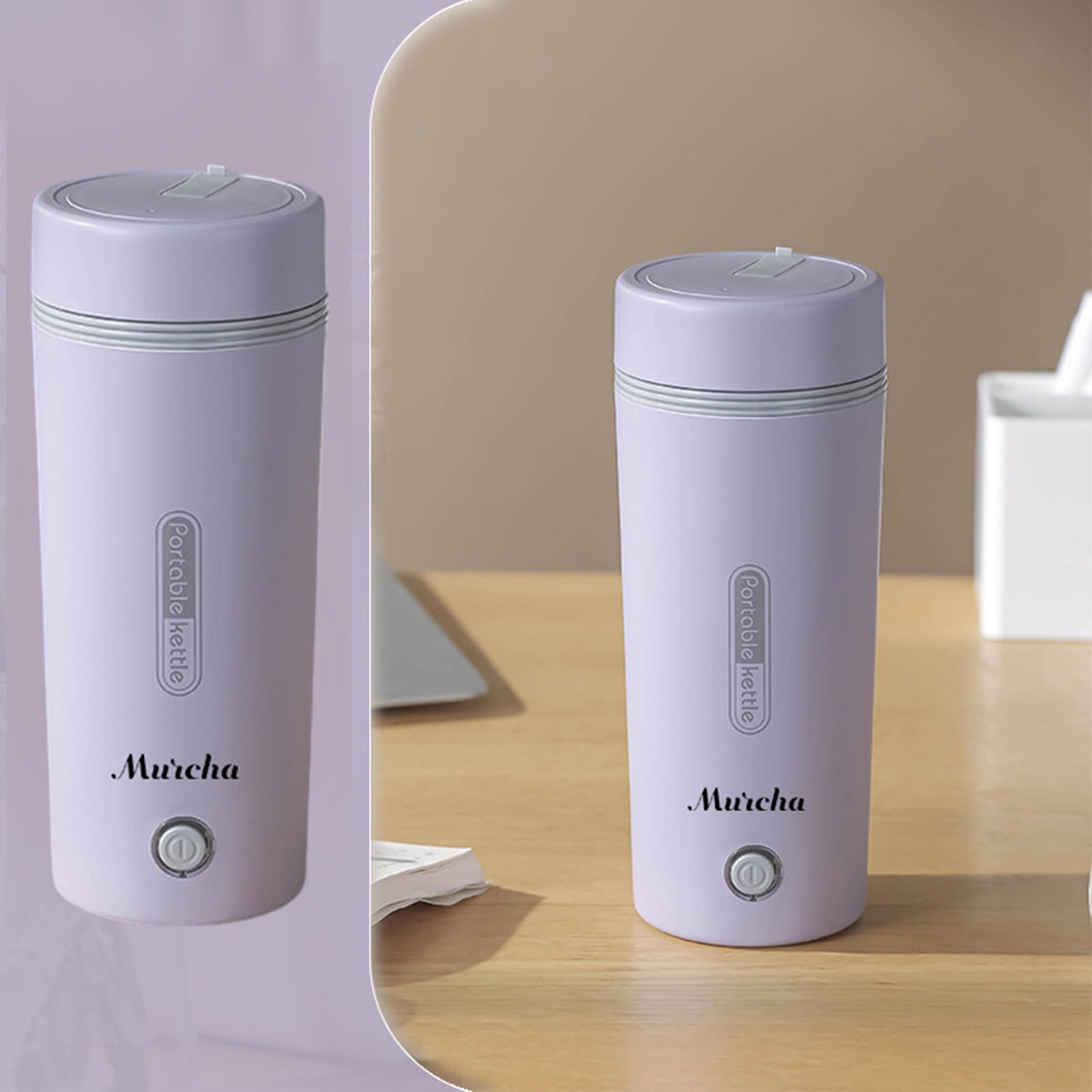 Gnmfd 3-in-1 Mini Car Kettle Portable Electric Tea Coffee Water Heater, Fast Boil Travel Kettle with Auto Shut Off for Office Hotel Outdoor