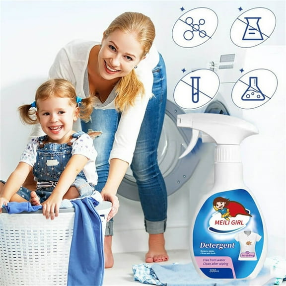 Gnmfd 300ml Active Oxygen Laundry Stain Remover for Clothes Carpets Mattresses Upholstery, Removes Oil, Sweat, Red Wine, Pet Accidents, Plant-Based Safe Formula for Home Laundry Use