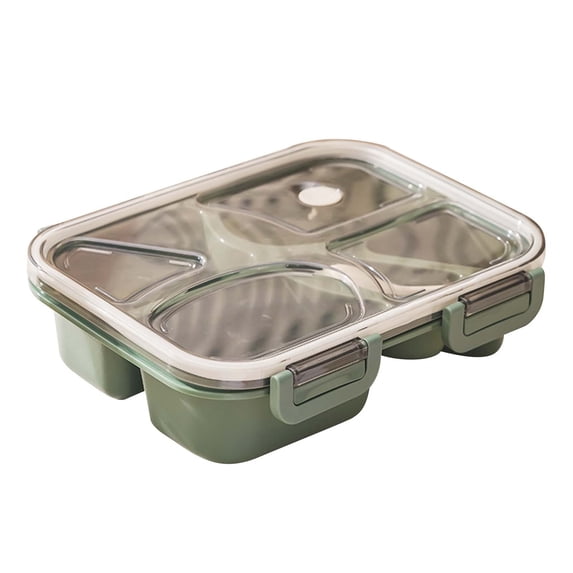 Gnmfd 4 Compartment Plastic Lunch Box, Sealed Microwave Food Storage Container For Meal Prep Work School Office Home Travel Use