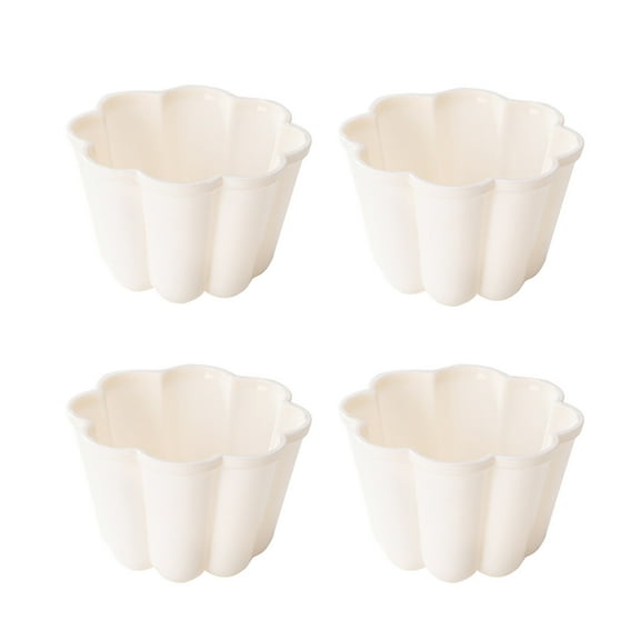 Gnmfd 4 Pack Food Grade Jelly Pudding Mould Set, Reusable Flower Shape Dessert Mold for Cake Ice Cubes Baby Food Baking Jelly Pudding Kitchen Use