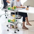 thumbnail image 1 of Gnmfd 4-Tier Rolling Storage Cart with Wheels, Multi-Room Organizer for Kitchen Bathroom Living Room Office, Plastic Mobile Storage Rack with Drainage Basket for Efficient Organization, 1 of 7