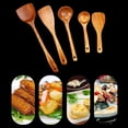 thumbnail image 1 of Gnmfd 5-Piece Wooden Kitchen Utensil Set with Spatula Frying Spoon Rice Spoon Curved Soup Spoon, Heat-Resistant Cooking Tools for Stirring Serving Baking Food Preparation Home Kitchen, 1 of 9