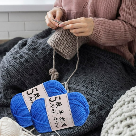 Gnmfd 5-Strand Milk Cotton Yarn 50g DIY Crochet Knitting Wool Ball for Doll Sweaters Hats Scarves Sewing Crafts for Weaving Groups Home Projects Throw Blanket Blanket Basket Blanket Chest Christmas