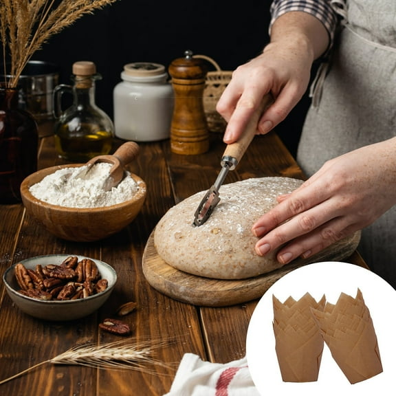 Gnmfd 50-Piece Greaseproof Cupcake Liners Muffin Baking Cups Tulip Paper Holders Standard Size for Parties Showers Birthday Events Bakery Desserts Home Kitchen Baking Supplies