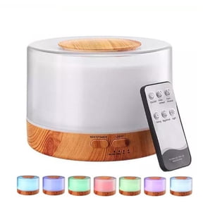 Gnmfd 500ml Oil Diffuser with Remote Control 5-in-1 Aromatherapy Humidifier, Timer Auto-Off, 7 LED Colors, Adjustable Mist for Bedroom, Office, Yoga, Spa, Relaxation, Home Fragrance