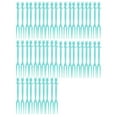 thumbnail image 1 of Gnmfd 50pcs Disposable Plastic Fruit Fork Two Tooth Cocktail Dessert Cake Fork Party Tableware Buffet Appetizer Holiday Event, 1 of 2