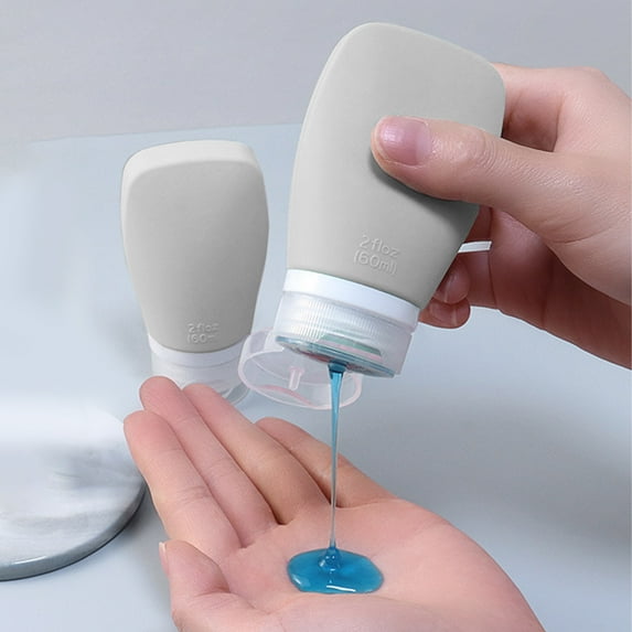 Gnmfd 60ml Cosmetics Sample Bottles, Portable Travel Containers for Shampoo, Lotion, Body Wash, Flip-top Squeeze Bottles, Leak-proof, Ideal for Travel and Business Trips