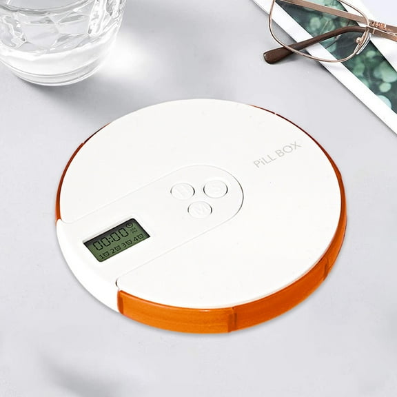 Gnmfd 7-Day Electronic Pill Organizer with Alarm Reminders, Portable Weekly Digital Box with Compartments for Travel, Office, Home Medication Management, Health Essentials