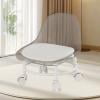 Gnmfd Acrylic Low Stool with Wheels Rolling Small Stool for Office Living Room Sofa Side Patio Furniture, Portable Pulley Chair with Smooth Gliding Casters for Home Office Studio Salon Use
