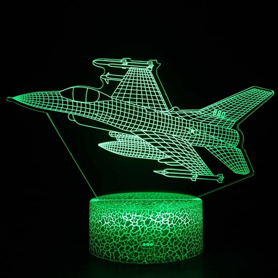Gnmfd Acrylic Night Light Aircraft LED Table Lamp 16 Color Remote Control Decorative Light for Bedroom Dormitory Office Table Night Stand Party Favors Decorations Gift