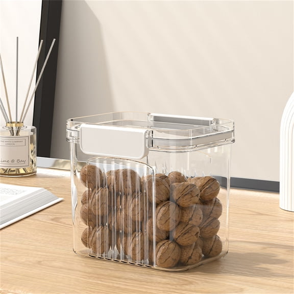 Gnmfd Airtight Food Storage Jar, Transparent Nut, Candy, and Dry Storage Containers with Lids, Stackable Organization for Pantry, Kitchen Storage Solution, Keeps Foods Fresh and Tidy