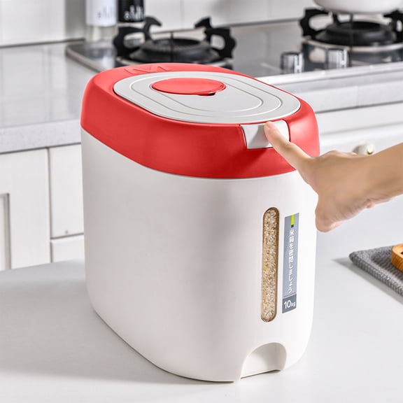 Gnmfd Airtight Rice Dispenser with Lid, Large Grain Storage Container for Cereal Beans Flour Sugar, Easy Pour Measuring Cup, Pantry Organizers and Storage, Food Storage Containers with Lids