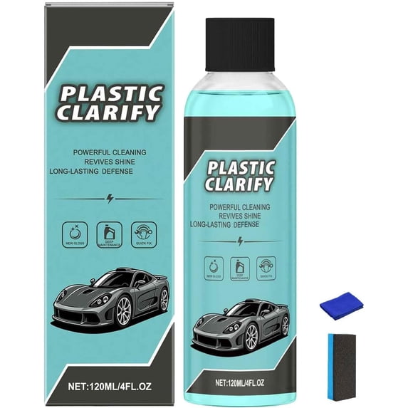 Gnmfd Automotive Plastic Refurbishing Agent 120ml, Interior and Exterior Plastic Restorer, Anti-Wear Protection, Instant Gloss and Clean, Waterless Spray for Dashboards, Door Panels, Car Mats