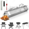 thumbnail image 1 of Gnmfd BBQ Smoker Tube 12 Inch 304 Stainless Steel Hexagonal Pellet Smoke Pipe with Cleaning Brush Hooks for Gas Charcoal Grill Outdoor Camping BBQ, 1 of 9