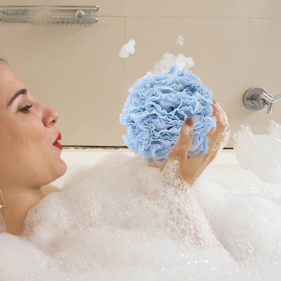 Gnmfd Bath Flower Soft Sponge 4.3"x4.3" Gentle Exfoliating Loofah for Shower Spa, Plentiful Lather Body Scrubber for Sensitive Skin, Non-Scattering Bath Sponge for Bathroom Holiday Gift