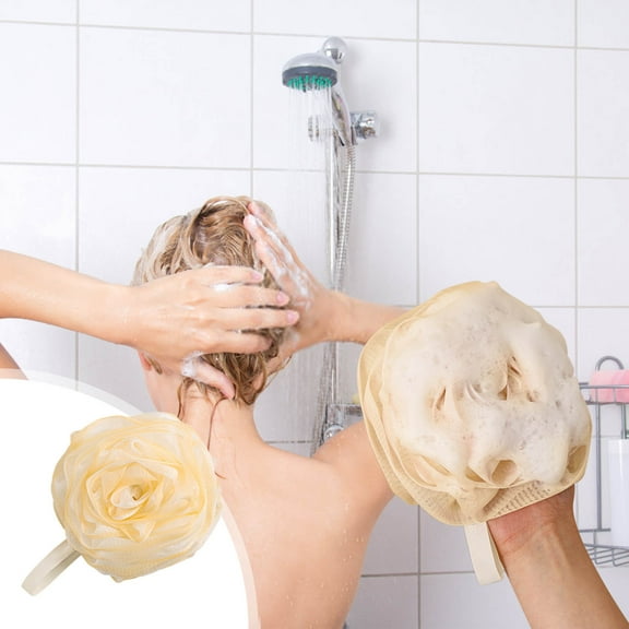 Gnmfd Bath Flower Soft Sponge 5.9"x5.9" Gentle Exfoliating Loofah for Shower Spa, Plentiful Lather Body Scrubber for Sensitive Skin, Non-Scattering Bath Sponge for Bathroom Holiday Gift