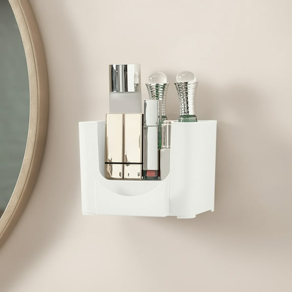 Gnmfd Bathroom Kitchen Organizer Shelf for Hair Dryer and Toiletries, Wall Mounted ABS Storage Organizer No Drill, Bathroom Storage Cabinet and Storage Drawers for Home