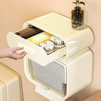 Gnmfd Bathroom Tissue Box Wall-Mounted Storage Rack, Waterproof Toilet Paper Holder with Lid, Large Capacity, Easy Installation, Bathroom Organizer for Indoor and Toilet Storage