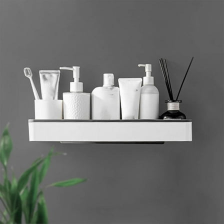 Gnmfd Bathroom Toilet Shelf Wall Mounted Non-Punch Storage Rack for Towels Toiletries Essentials, Widened Ventilated Upper Washroom Shelf Organizer for Home Bathroom Storage Cabinet