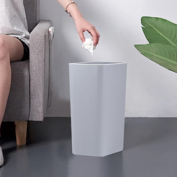 Gnmfd Bathroom Trash Can with Press Lid Popup Wastebasket, Odor Lock Garbage Bin with Compact Space Saving Design for Bathroom Bedroom Kitchen Living Room, Bathroom Storage Organizer and Storage