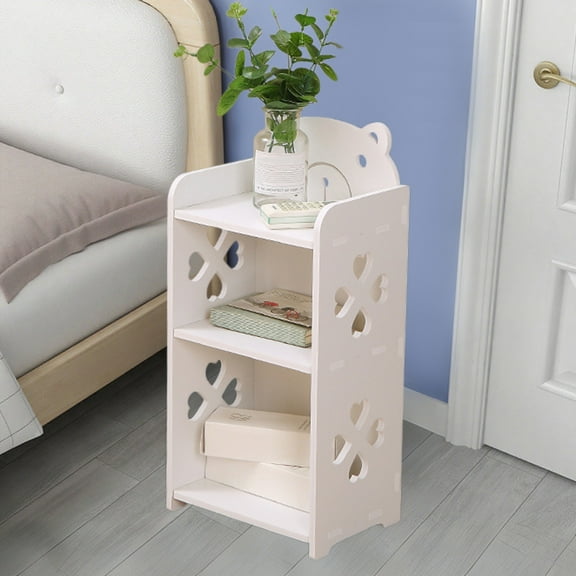 Gnmfd Bedroom Storage Cabinet Freestanding Organizer with Partition Open Shelf for Bathroom Kitchen Living Room Narrow Spaces Multi-Purpose Side Table Bookshelf for Home Office Storage