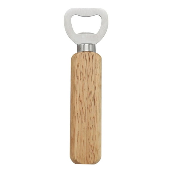 Gnmfd Beer Bottle Opener with Ergonomic Wooden Handle, Stainless Steel Bar Tool for Home Kitchen and Parties, BBQ Beer Accessories for Gatherings and Entertaining