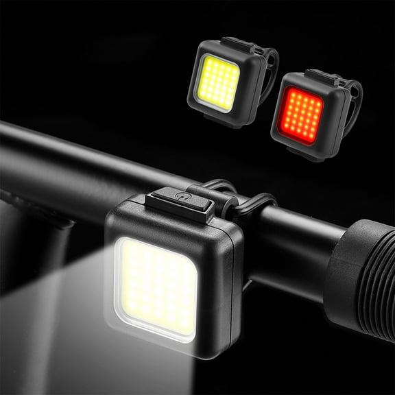 Gnmfd Bicycle Lights Set Headlights Tail Lights 150 Lumen Front 80 Lumen Rear USB Rechargeable LED Safety Lights for Road Mountain Bike Outdoor Night Riding Christmas Lights