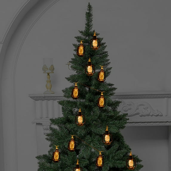 Gnmfd Black Lantern String Lights Solar Powered Outdoor 10LED Retro Horse Lanterns for Garden, Patio, Halloween, Christmas Decorations, Solar Lights Outdoor Waterproof, Lights for Outside