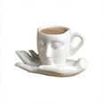 thumbnail image 1 of Gnmfd Ceramic Top Coffee Mug with Plates and Spoon Unique Face Shape Coffee Tea Set for Home Office Cafe Holiday Gift Decoration, 1 of 2
