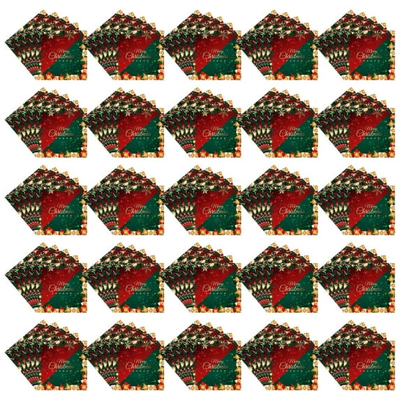 Gnmfd Christmas Disposable Dinner Napkin Tableware Set, Holiday Party Paper Plates Cups Napkins, Festive Decor for Christmas Dinner, Family Celebration, Party Favors, Buffet Setup
